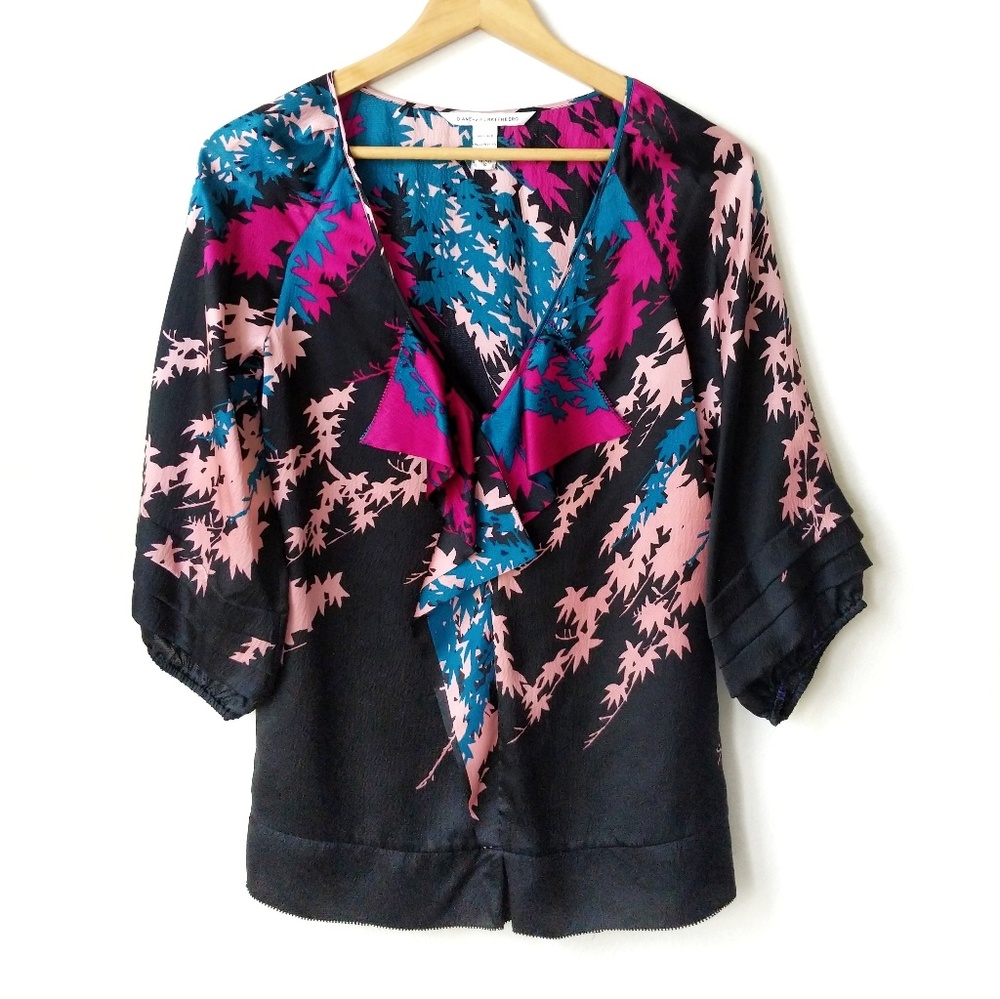 Diane Von Furstenberg silk floral blouse